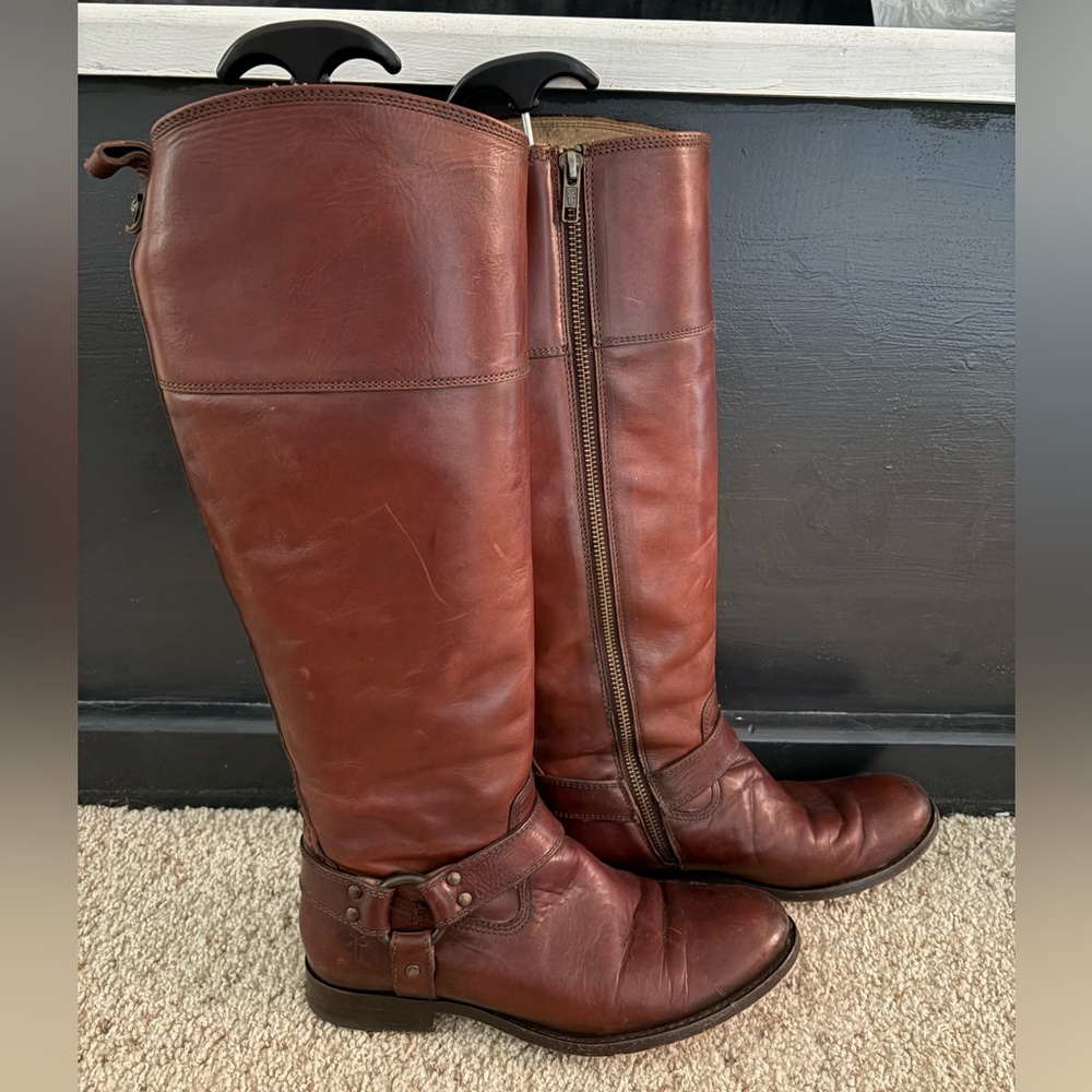 FRYE MELISSA Button Extended Calf Boots - Whiskey - Picture 1 of 9